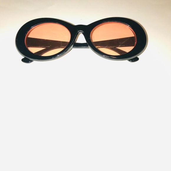 Vintage 90s Y2K Thick Oval Sunglasses Black Red Tinted Lens Retro Cyber Y2K Goth